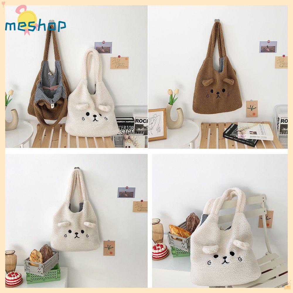 Túi Xách Đeo Vai Cỡ Lớn Họa Tiết Chú Gấu Thời Trang Mùa Đông