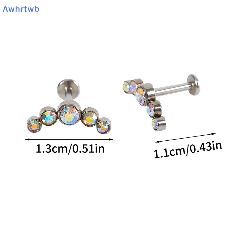 Awhrtwb Thời Trang Trang Sức Môi Kiểu Hình Trụ Bằng Thép Không Gỉ Phong Cách Đơn Giản Dễ Phối Đồ Mới