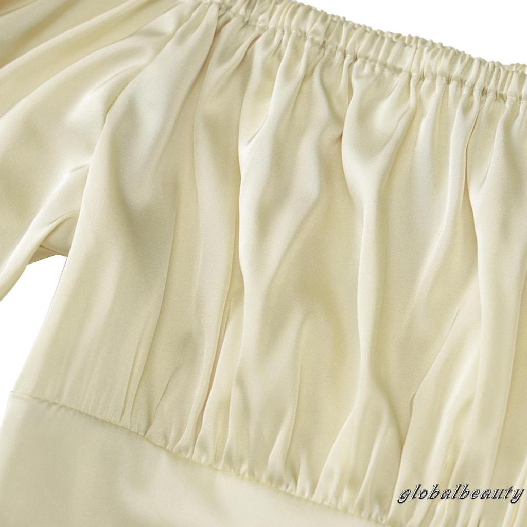 Áo Thun Tay Phồng Hở Rốn Màu Trơn Thời Trang Dành Cho Nữ