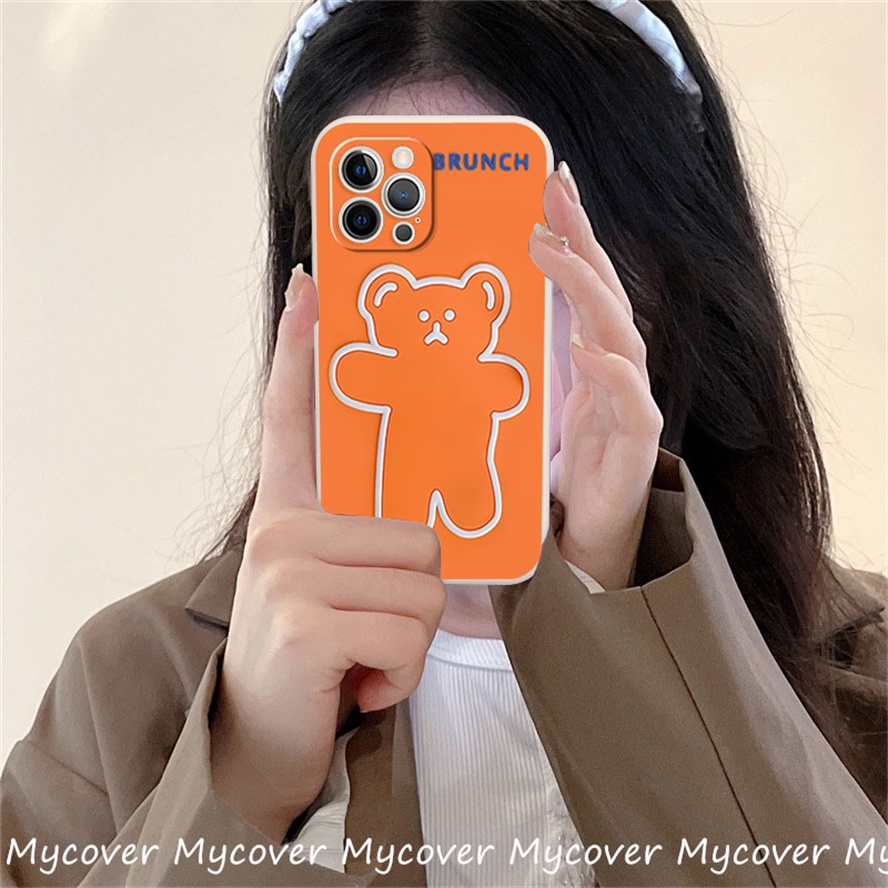 Ốp Điện Thoại Silicon Họa Tiết Gấu Hoạt Hình Cho iPhone 11 13 12 14 Pro Max X XR Xs Max 6 7 8 Plus