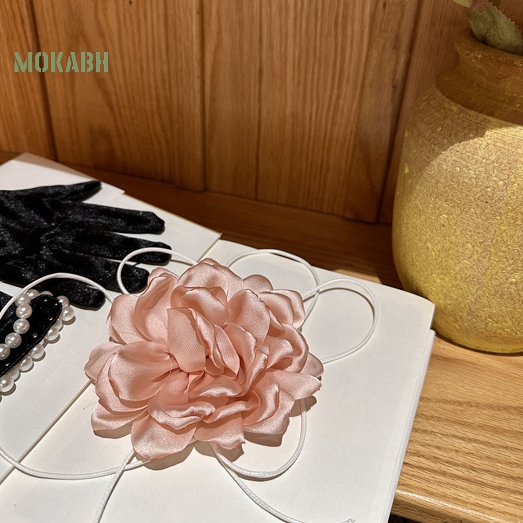 Vòng Cổ Choker Màu Trơn Họa Tiết Hoa Thanh Lịch Có Thể Điều Chỉnh Cho Nữ