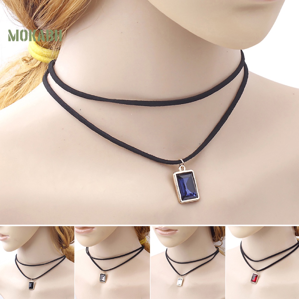 Vòng Cổ Choker Dây Nhung Đen Hai Lớp Thời Trang Dự Tiệc