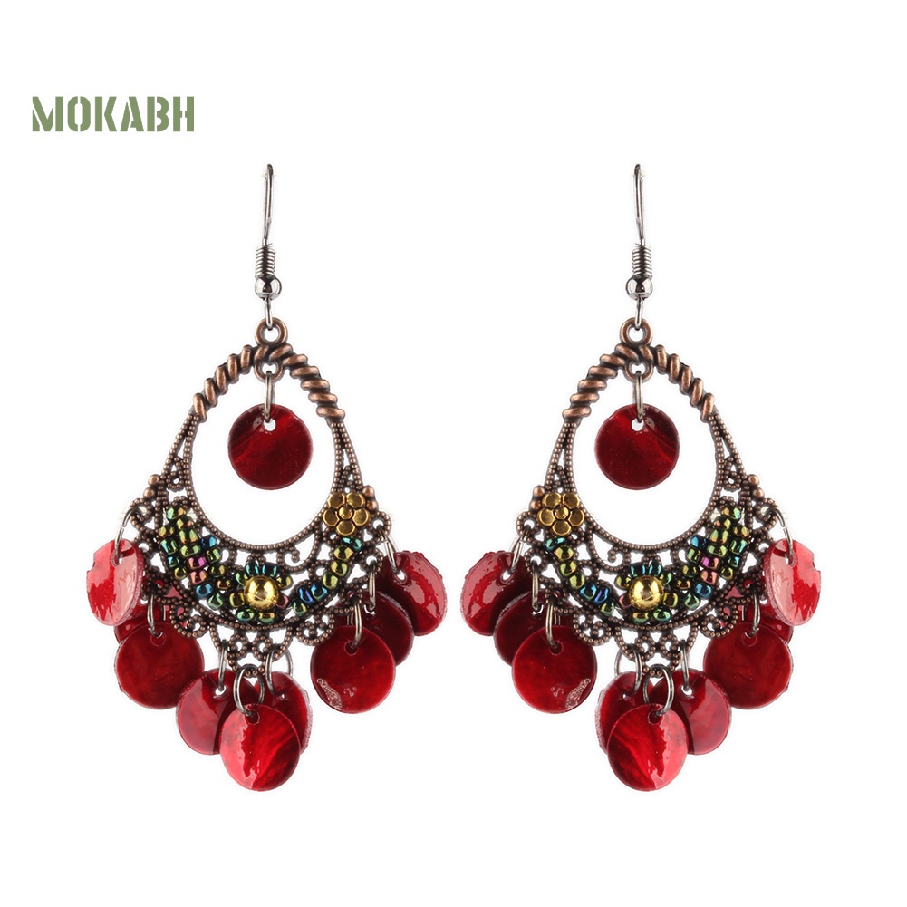 Bông Tai Hình Đĩa Tròn Phong Cách Bohemian Thời Trang Cho Nữ