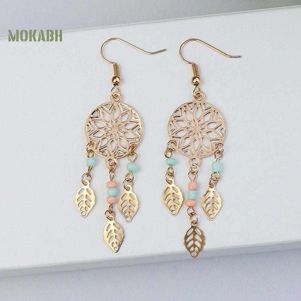 1 Đôi Bông Tai Móc Xỏ Hạt Hình Giọt Nước Nhiều Màu Lấp Lánh Phong Cách Bohemian Cổ Điển Thời Trang Dự Tiệc