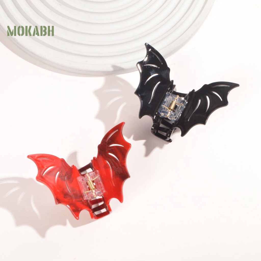 Kẹp Tóc Hình Dơi Màu Trơn Chống Trượt Phong Cách Gothic