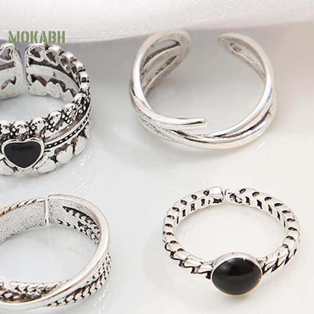 Set 7 Nhẫn Đeo Khớp Ngón Tay Đính Đá Thời Trang Cho Nữ