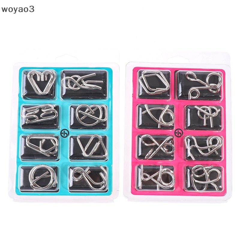 Set 8 Đồ Chơi Lắp Ráp IQ woyao3 Bằng Kim Loại Cho Người Lớn Và Trẻ Em