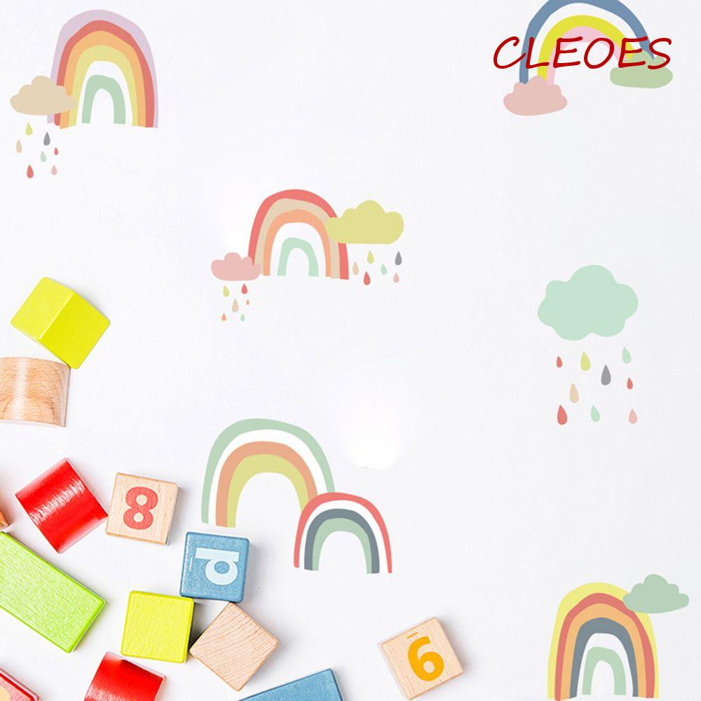 Sticker Dán Tường Họa Tiết Cầu Vồng Dễ Thương Bắt Mắt