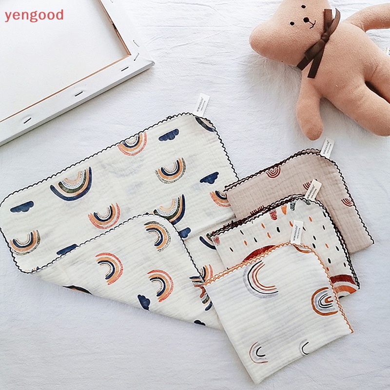 Yếm Ăn Cotton 4 Lớp Mềm Mại Hình Tam Giác Xinh Xắn Cho Bé