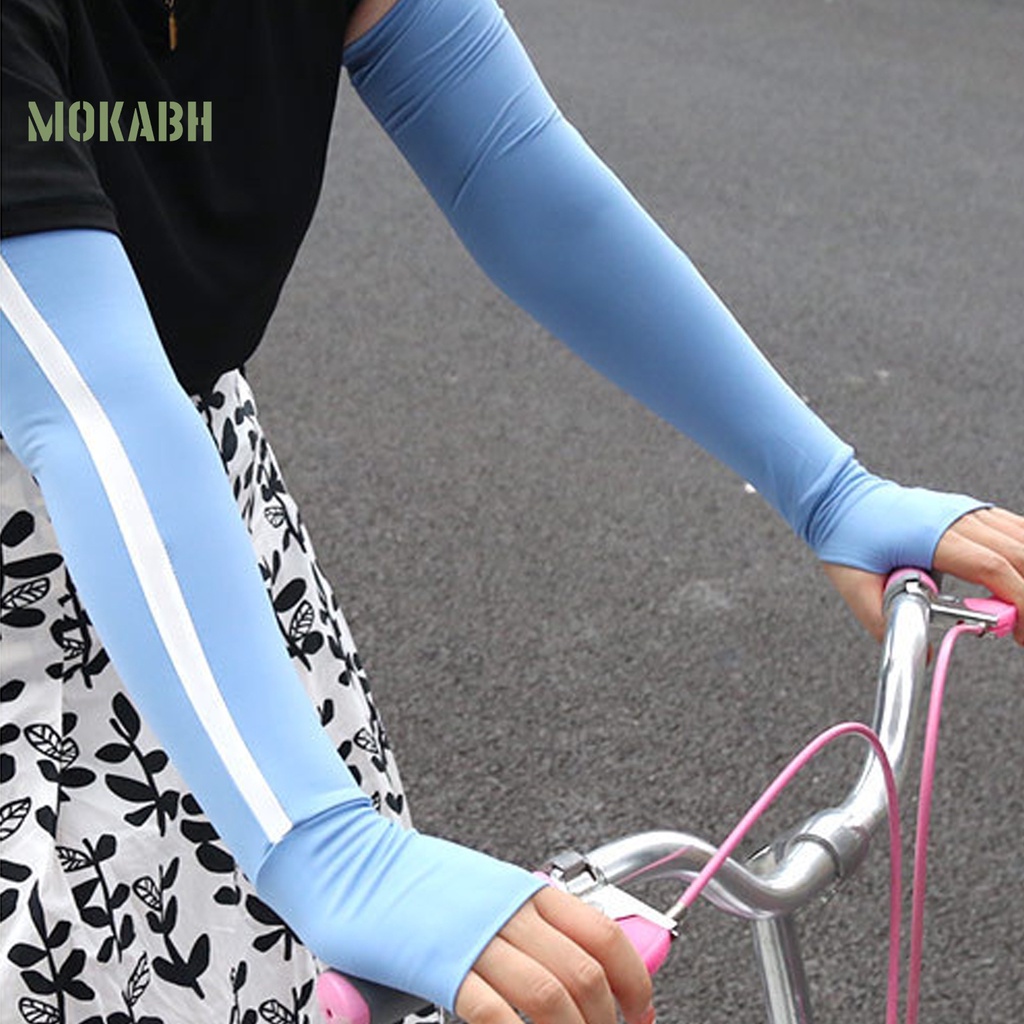 1 Cặp Ống Tay Áo Họa Tiết Sọc Tương Phản Chịu Nhiệt Độ Dưới Cho Nữ