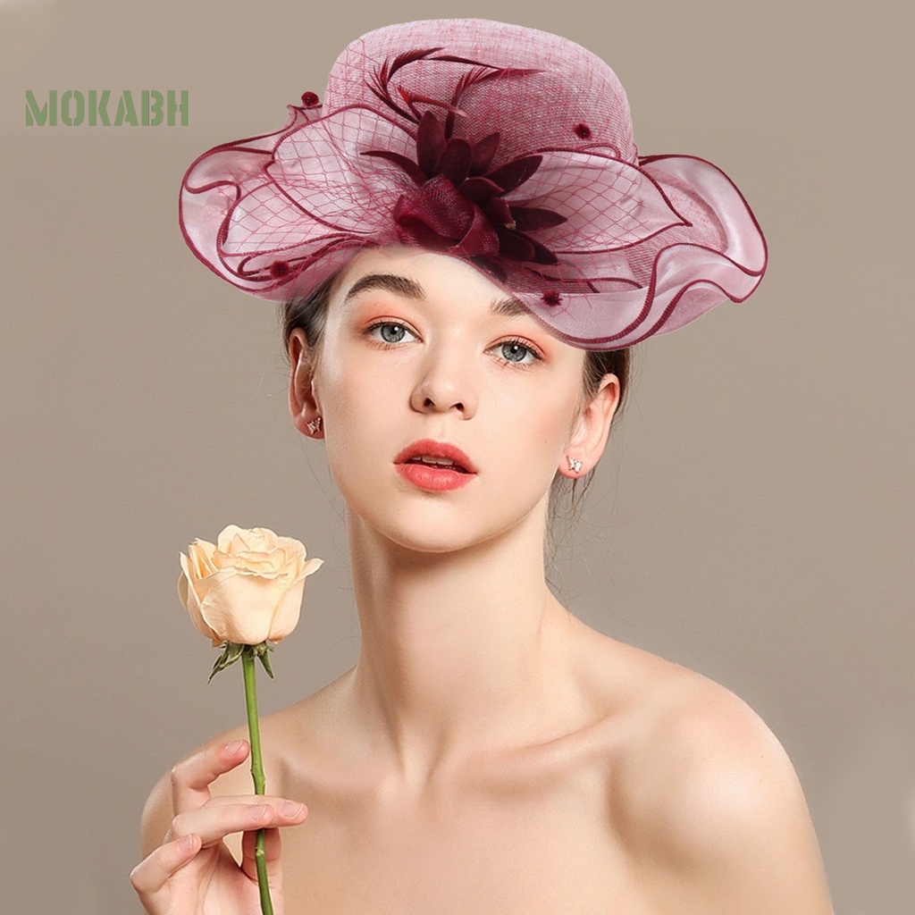 Nón Rộng Vành Chống Tia UV Thoáng Khí Siêu Nhẹ Họa Tiết Lông Vũ Thời Trang Đi Biển Mùa Hè Cho Nữ