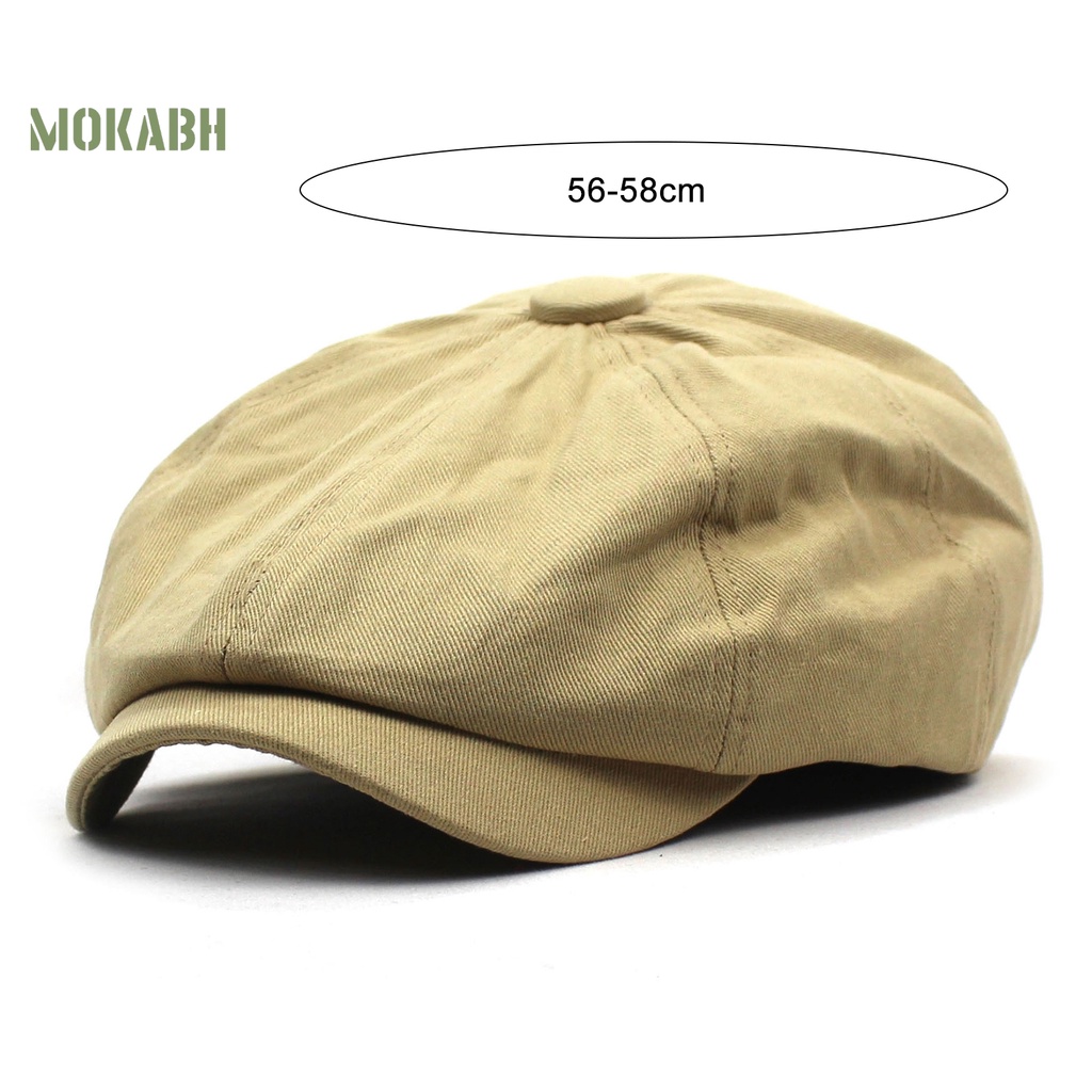 [Mok Abh] Mũ Lưỡi Trai Màu Trơn Co Giãn Phong Cách Vintage Có Thể Điều Chỉnh Kích Thước