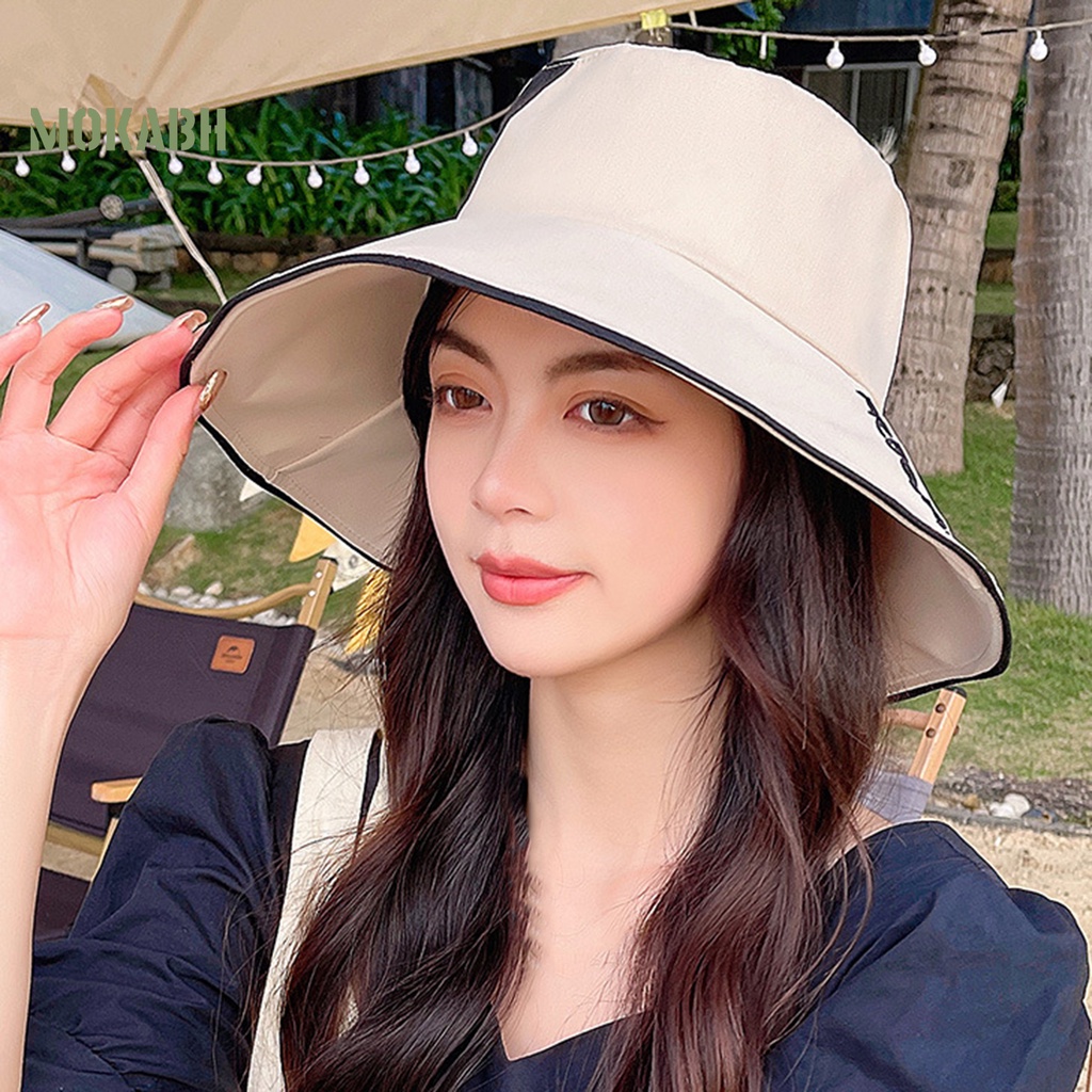 Nón Tai Bèo Hai Mặt Thoáng Khí Chống Tia UV Có Thể Gập Lại Thời Trang Đi Biển Cho Nữ