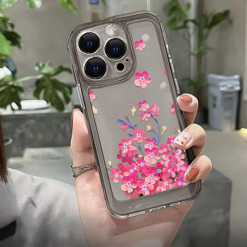 Ốp Điện Thoại TPU Mềm Trong Suốt Chống Sốc Phối Nút Độc Đáo Cho IPhone 11 14 13 12 Pro Max XS X XR 7 + 8 6 6S Plus Sự Bảo Vệ