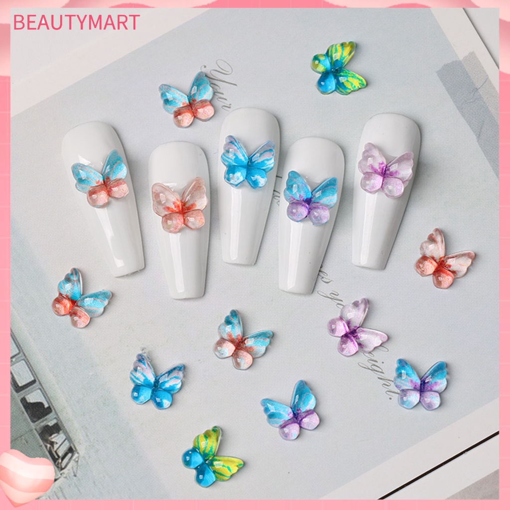 1 Túi Phụ Kiện Trang Trí Móng Tay Hình Bướm Nhiều Màu Sắc Dễ Thương Cho Nữ