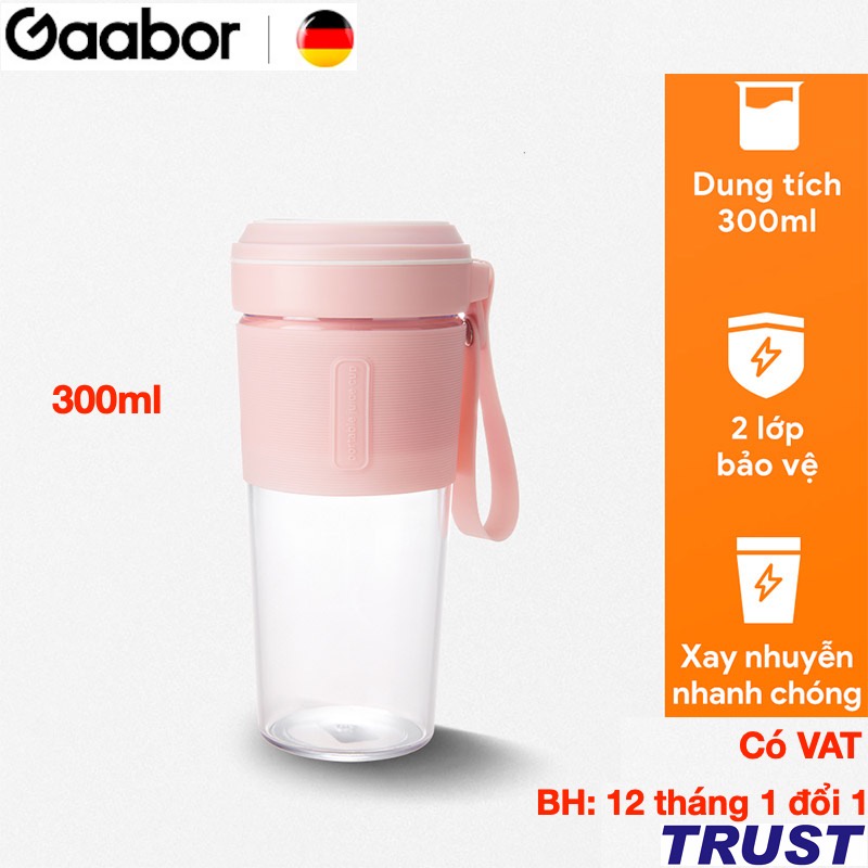 Máy xay sinh tố cầm tay 300ml Gaabor GF-M03D nhỏ gọn pin sạc cổng USB tiện lợi - Chính Hãng