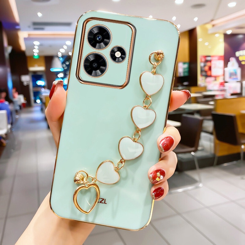 Ốp Điện Thoại TPU Mềm Gắn Dây Đeo Hình Trái Tim 2023 Cho Realme C53 C55 NFC 4G Realme C53