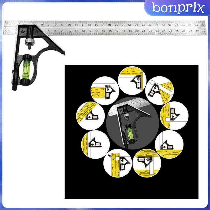 Thước Đo Góc Vuông 300mm Bằng Kim Loại Có Thể Điều Chỉnh