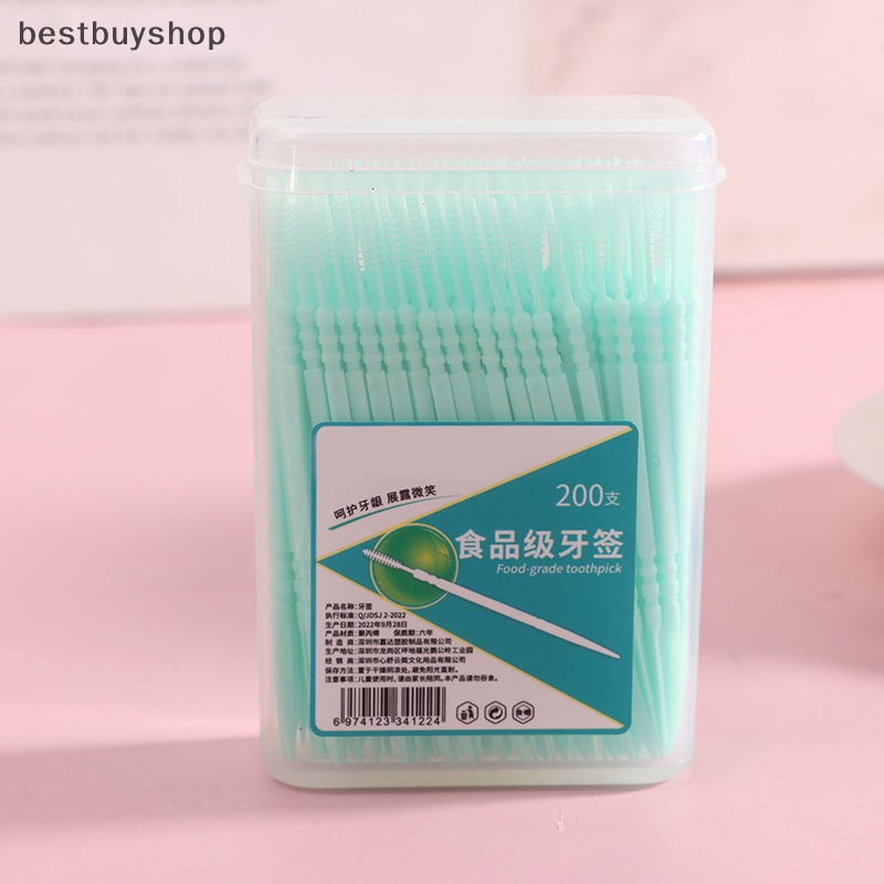 Bộ 200 Bàn Chải Đánh Răng Hai Đầu Bằng Nhựa Mềm Chăm Sóc Răng Miệng yhn