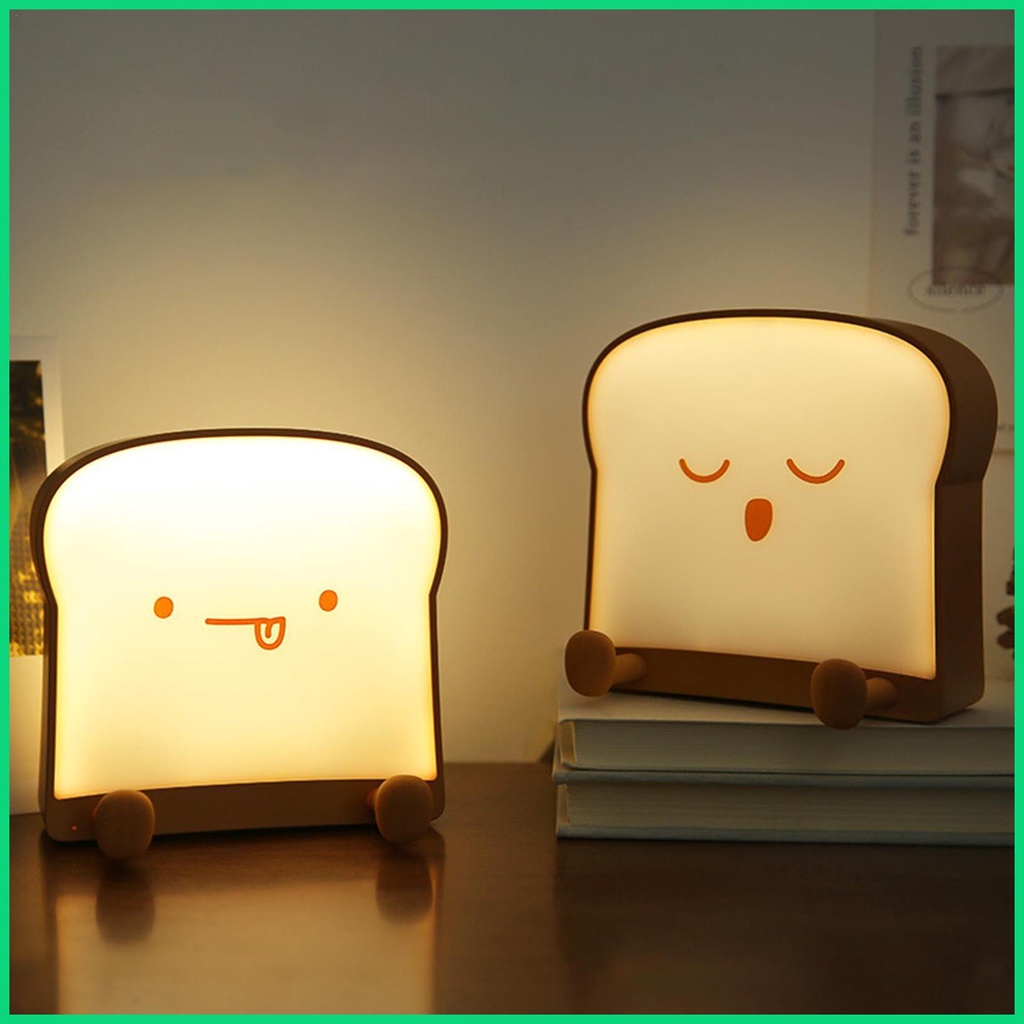 Đèn Ngủ Hình Bánh Mì Nướng Siêu Bền Kèm Sạc USB Tiện Dụng Cho jiwvn