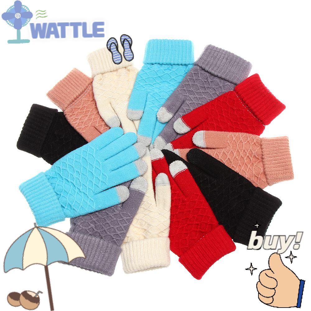 Găng Tay Dệt Kim Mềm Mại Giữ Ấm Ngón Tay Cho Nam Nữ