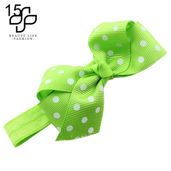 Băng Đô Nơ Co Giãn Họa Tiết Chấm Bi Dễ Thương Dành Cho Bé Gái