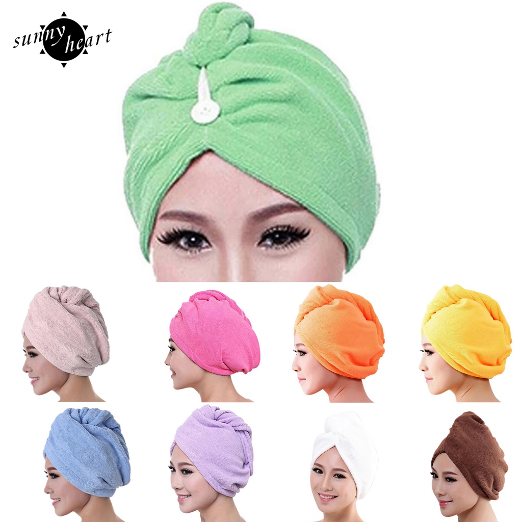 Khăn Quấn Tóc Bằng Sợi Micro Thấm Hút Nước Tốt Thoáng Khí Tiện Dụng Cho Nhà Tắm