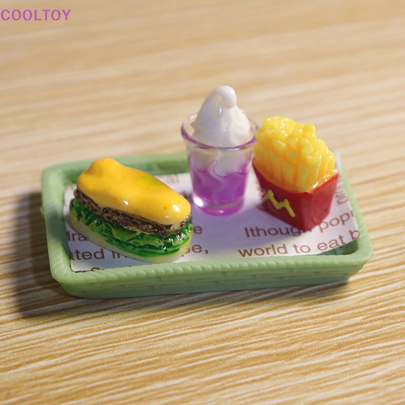 Bộ Đồ Chơi Mô Hình Máy Làm Mát Shoog Mini Và Burger Khoai Tây Chiên Cho Nhà Búp Bê