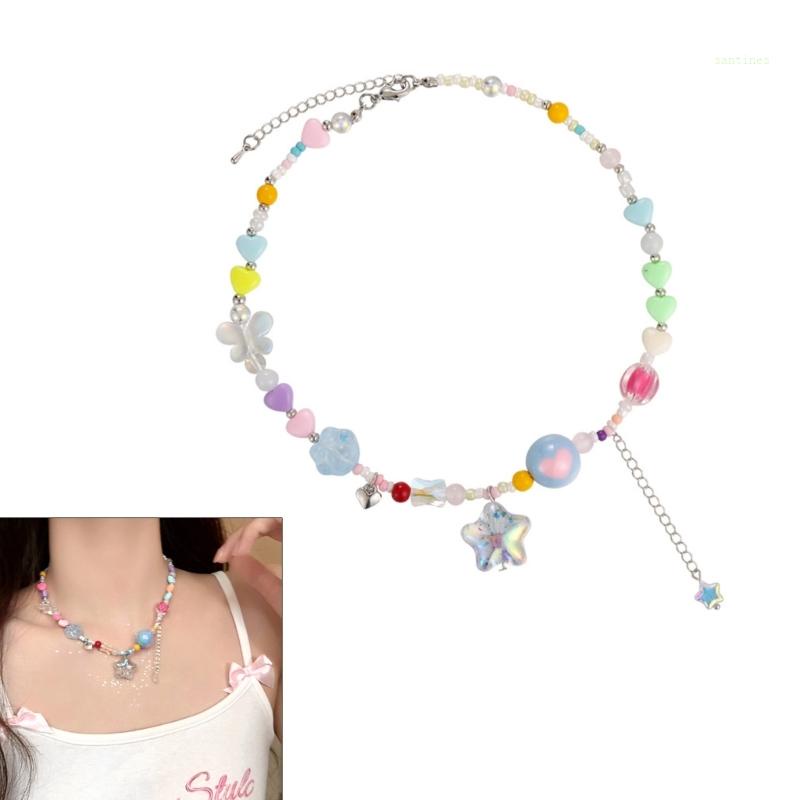 Vòng cổ Hạt Pha Lê Hình Ngôi Sao / Trái Tim Phong Cách Bohemian