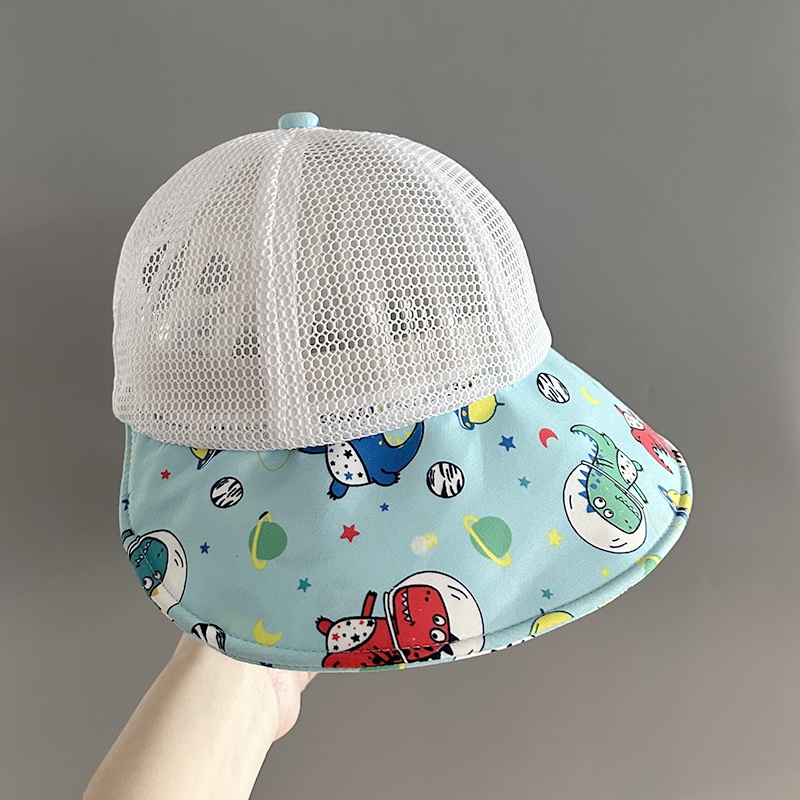 Nón Tai Bèo Vành Rộng Phối Lưới Thoáng Khí Thời Trang Mùa Hè Cho Bé
