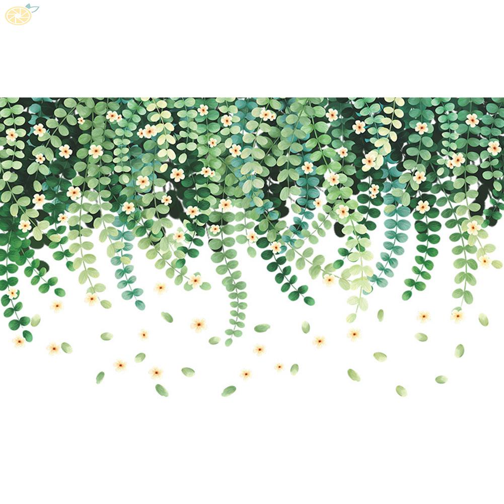 【VARSTR】Green plant leaf flower wall sticker vine flower sticker background sticker wall decoration