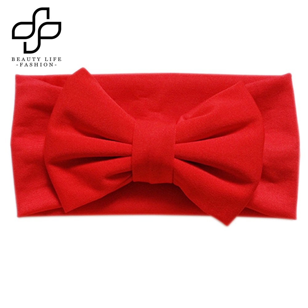 Băng Đô Nơ Co Giãn Màu Kẹo Trơn Dễ Thương Cho Bé Gái