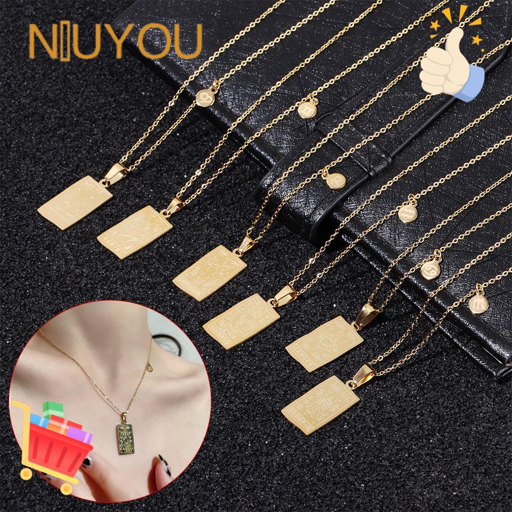 Vòng Cổ Cá Tính NIUYOU|Mặt Dây Chuyền Dập Nổi Nhiều Màu Sắc