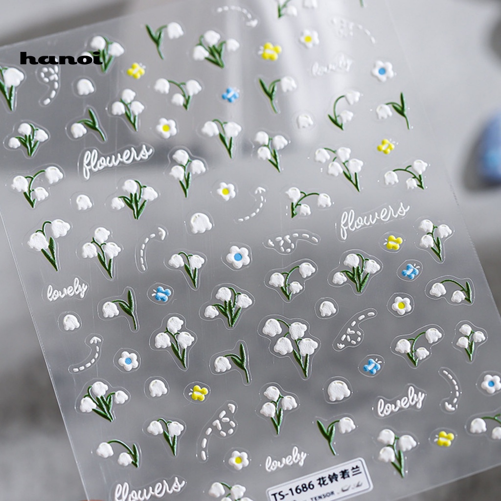Miếng Dán Trang Trí Móng Tay 5D Tự Dính Không Phai Màu Chống Rơi Cho Nữ