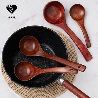 SJJL Muỗng canh/ Xẻng nấu ăn chống dính bằng gỗ tự nhiên tái sử dụng được dành cho nhà bếp