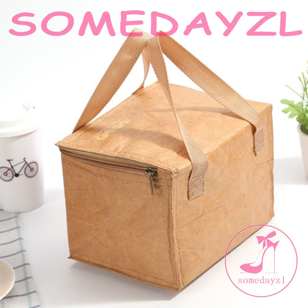 Túi Giấy Kraft Cách Nhiệt Đựng Hộp Cơm Trưa Cỡ Lớn Có Thể Tái Sử Dụng