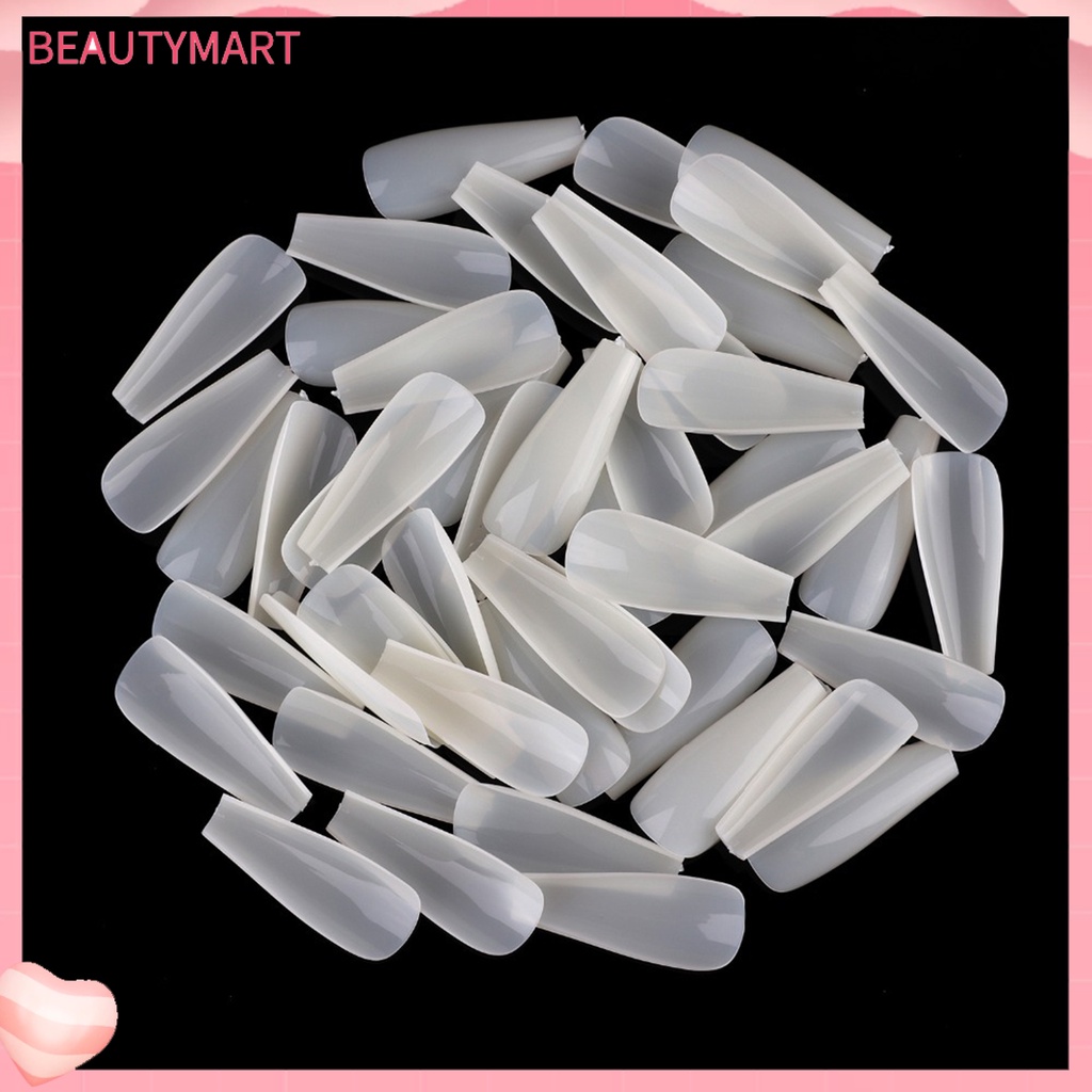 Bộ 100 Móng Tay Giả Trong Mờ Không Cần Keo Dán Thời Trang