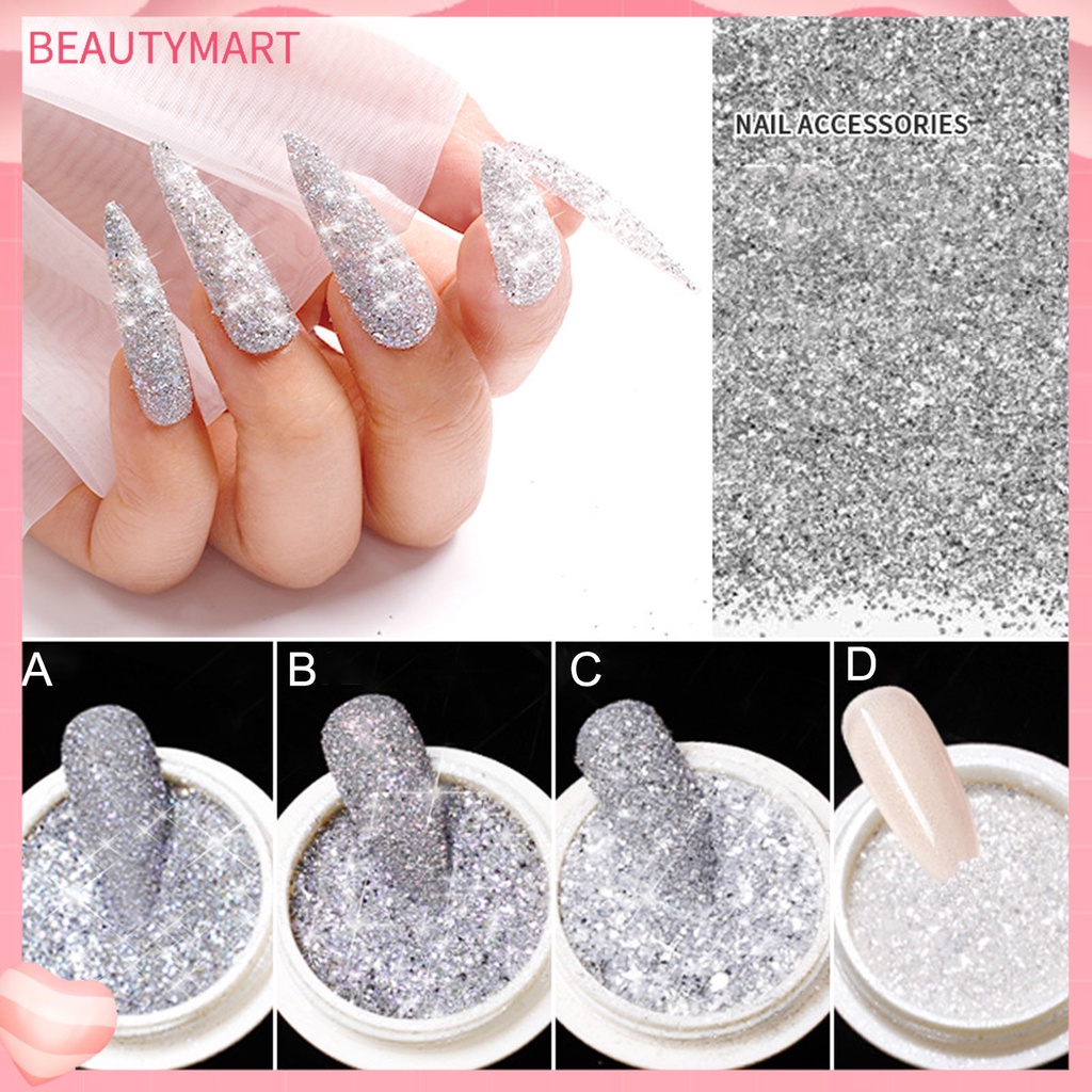 1 Bộ Bột Nhũ Phản Quang Trang Trí Móng Tay Kèm Que Xốp