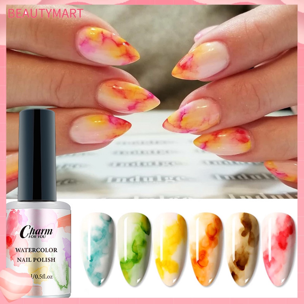 Sơn Móng Tay Dạng Lỏng 15ml Khô Nhanh Không Tẩy Rửa Hiệu Ứng Gradient Bằng Nhựa Resin