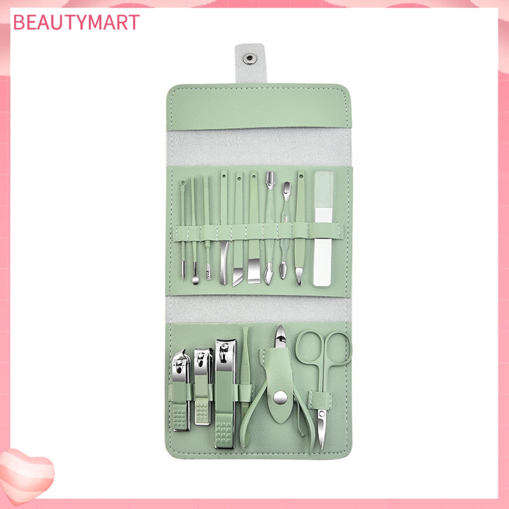 Túi 16 Dụng Cụ Làm Móng Bằng Thép Không Gỉ Độ Cứng Cao Có Thể Gấp Gọn Tiết Kiệm Sức Khỏe