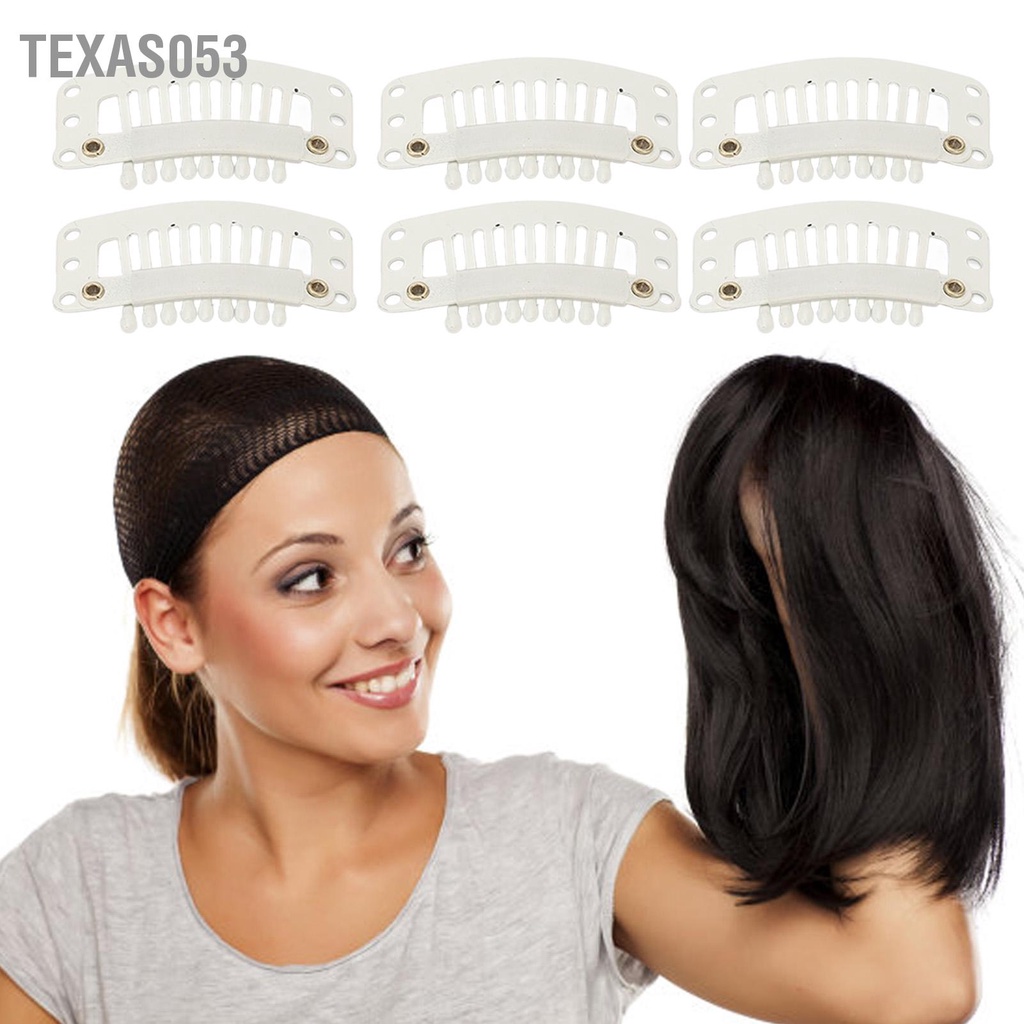 Texas053 Bộ 100 9 Răng Tóc Kẹp Đa Năng 32 Mm Tự Làm Giả Trắng