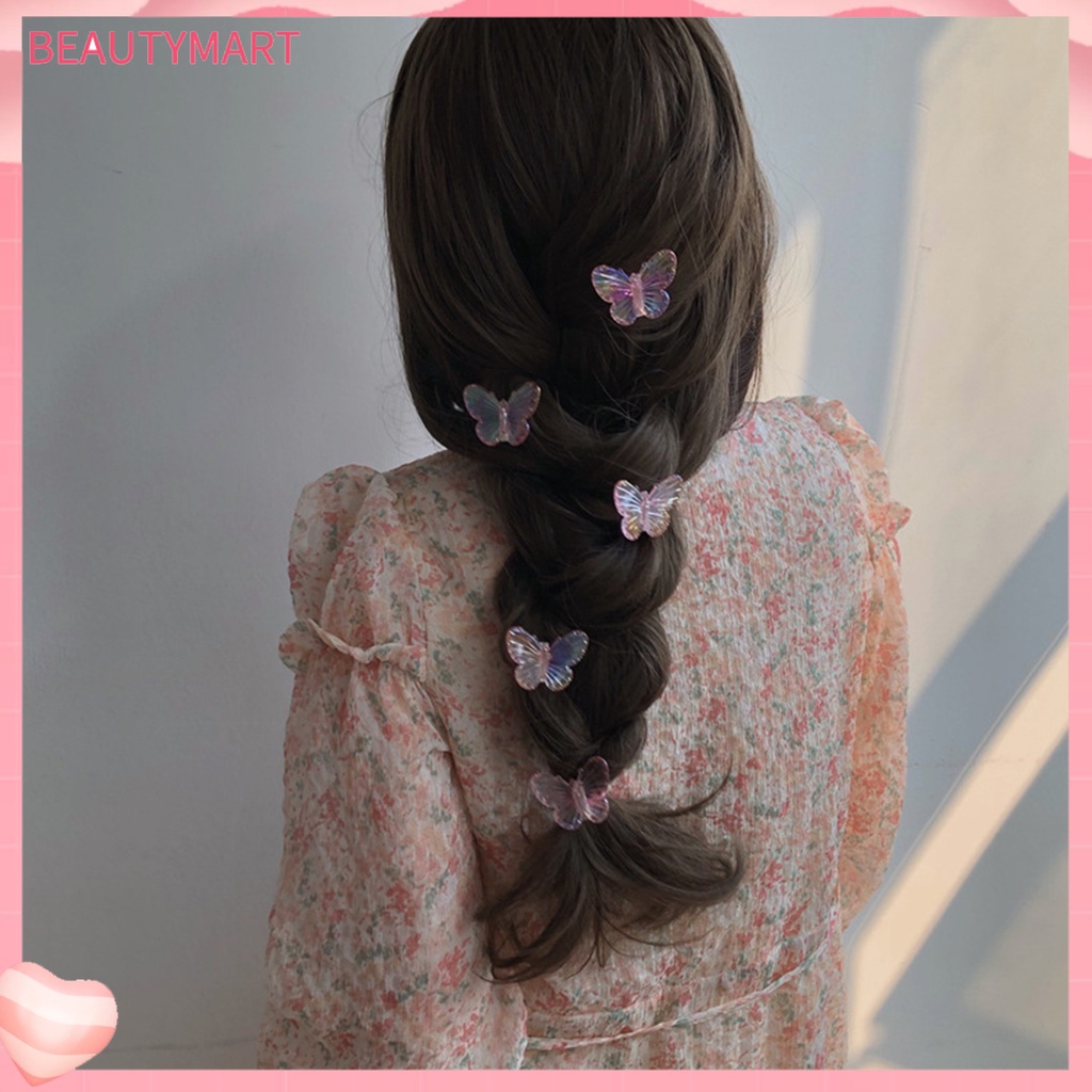 Kẹp Tóc Trong Suốt Tạo Hiệu Ứng 3D Độ Bóng Cao Trang Trí Tóc Mùa Hè