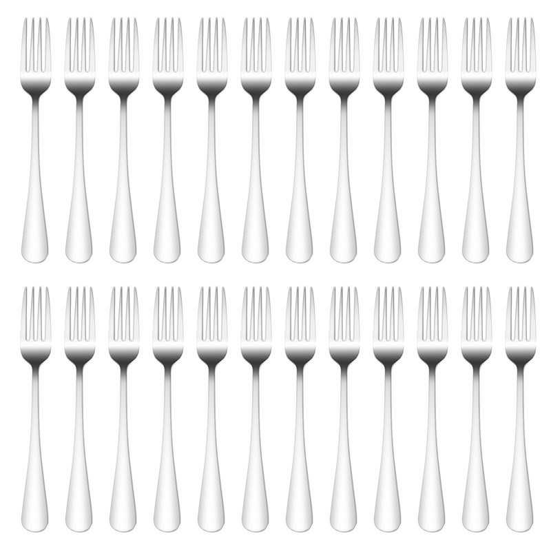 Bộ 24 Nĩa 7.1 Inch Bằng Thép Không Gỉ Mạ Bạc Tiện Dụng Cho Gia Đình