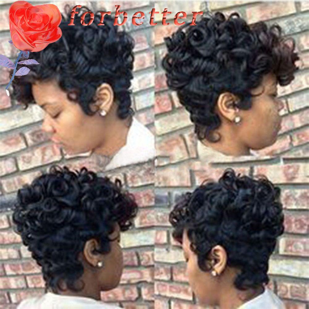 Bộ Tóc Giả Xoăn Màu Đen / Nâu Bằng Sợi Tổng Hợp Dành Cho Nữ