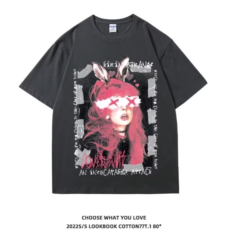 Áo Thun Ngắn Tay Phong Cách Hip Hop Âu Mỹ Cổ Điển Thời Trang Đường Phố Mới