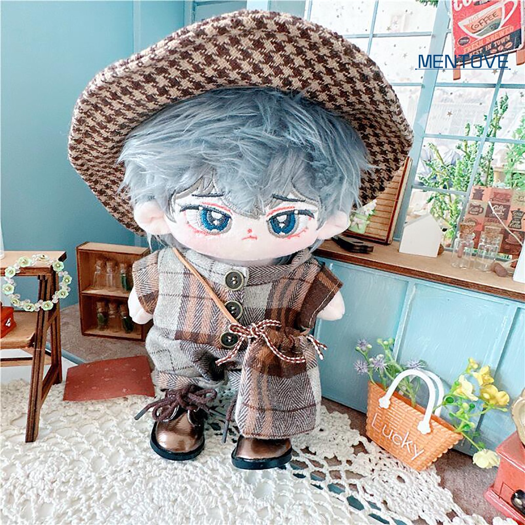 1 Bộ Đồ Chơi Búp Bê Gồm Áo Liền Quần + Nón + Túi Đeo Chéo + Túi Đeo Chéo + Vải Cotton Mềm Mại Phong Cách Cổ Điển Dễ Thương Cho Bé Gái 20