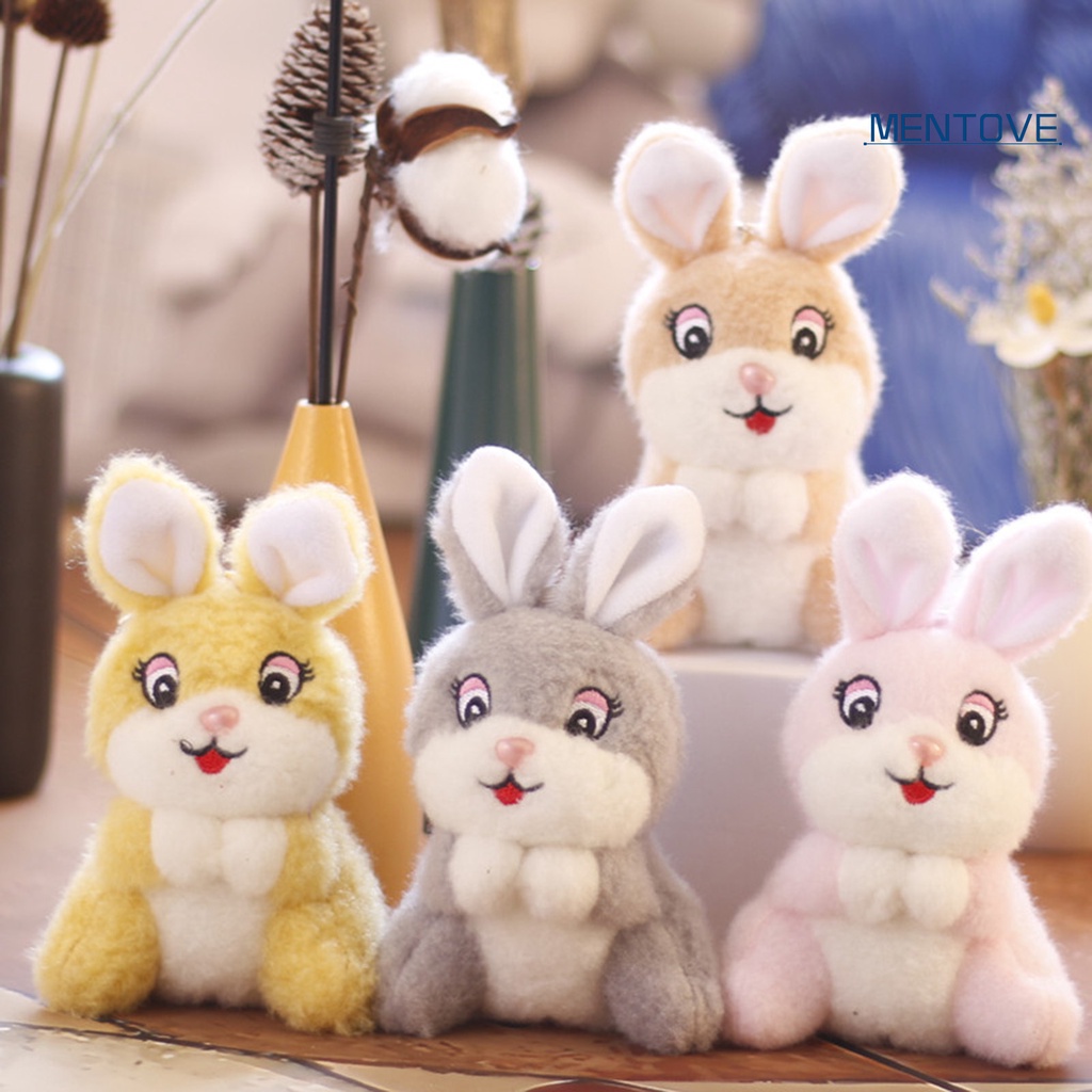 Thỏ Nhồi Bông 12cm Treo Chìa Khóa Trang Trí Dễ Thương