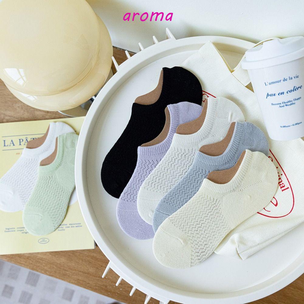 Vớ Cotton Lưới Mỏng Mềm Mại Co Giãn Thoáng Khí Chống Mài Mòn Màu Trơn Thời Trang Xuân Hè Cho Nữ