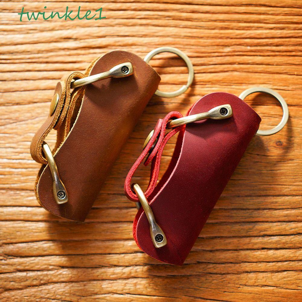 Túi Da Bò Đựng Chìa Khóa Xe Hơi Đa Năng Phong Cách Vintage Giá Đỡ