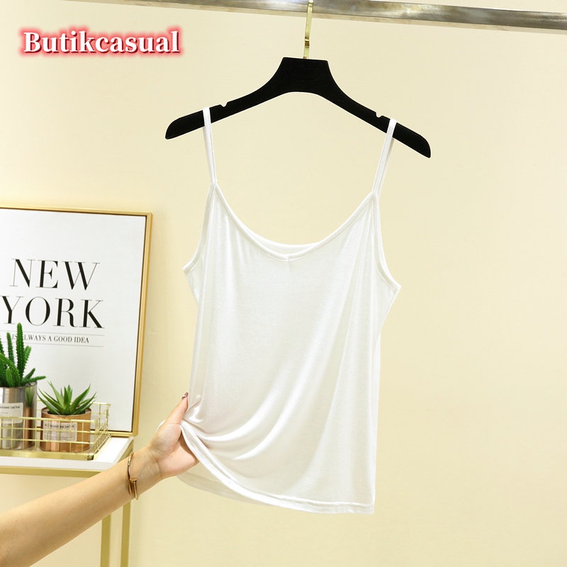 Áo Thun cotton Mỏng Sát Nách Cổ Chữ V Dáng Rộng Màu Trơn Thời Trang Mùa Hè 2023 Mới Cho Nữ